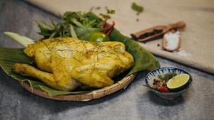 Chicken marinated with salt and pepper, delicious dish at King of Sandwich Food court Mui Ne